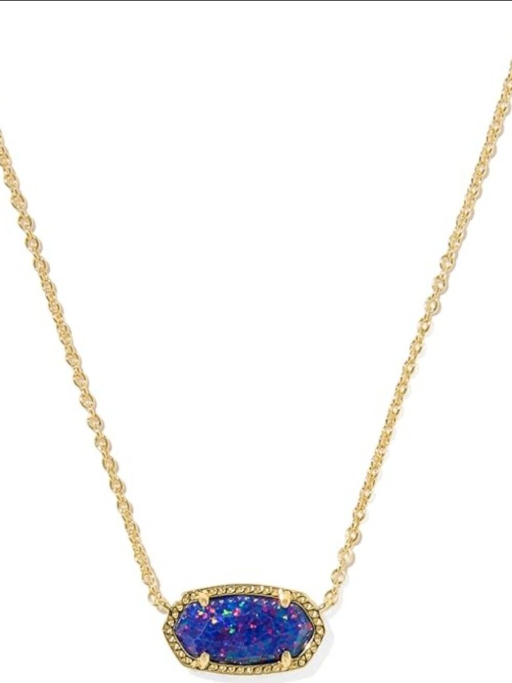 Kendra Scott Elisa Pendant Necklace 14k Gold-Plated In Indigo Opal NWT
